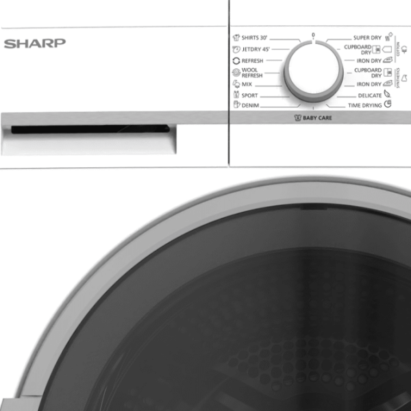 Mașină de uscat rufe SHARP KD-GHB7S7GW2-EE White 7 kg, A++ photo 5