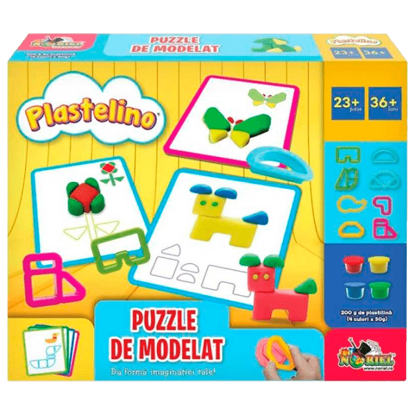 Set de creație Noriel Plastelino Puzzle de modelat INT3527 Multicolor Pentru copii, 3+ photo 1