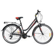 Bicicletă Crosser CITY 700C 28" 18" Red Black Aluminiu / Pentru adulți