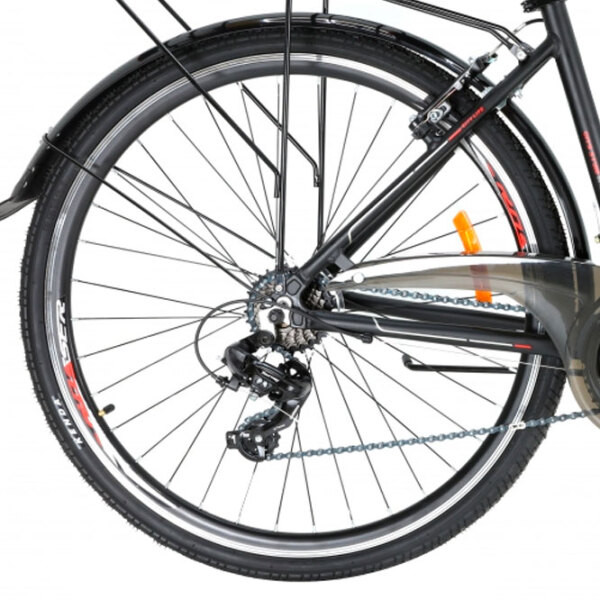 Bicicletă Crosser CITY 700C 28" 18" Red Black Aluminiu / Pentru adulți photo 2