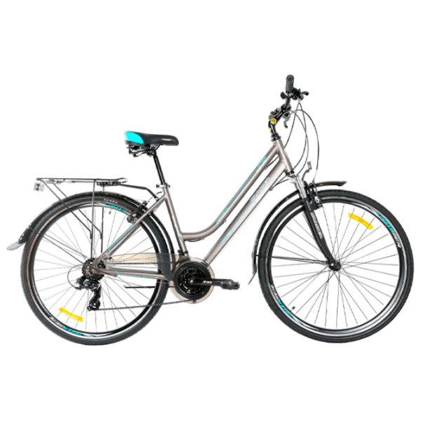 Bicicletă Crosser CITY 700C 28" 18" Turquoise Gray Aluminiu / Pentru adulți photo 1