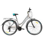 Bicicletă Crosser CITY 700C 28" 18" Turquoise Gray Aluminiu / Pentru adulți