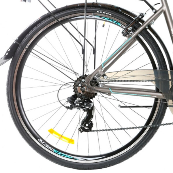 Bicicletă Crosser CITY 700C 28" 18" Turquoise Gray Aluminiu / Pentru adulți photo 2
