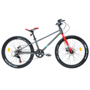 Bicicletă Crosser Kids Bike 24" Gray Red Aluminiu / Pentru copii