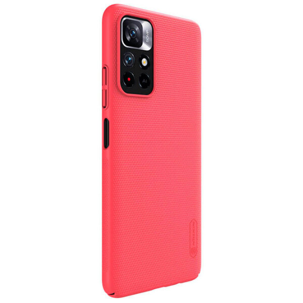 Чехол для смартфона Xiaomi Redmi Note 11 4G (Frosted Shield) Bright Красный Nillkin, ПУ, Back photo 4