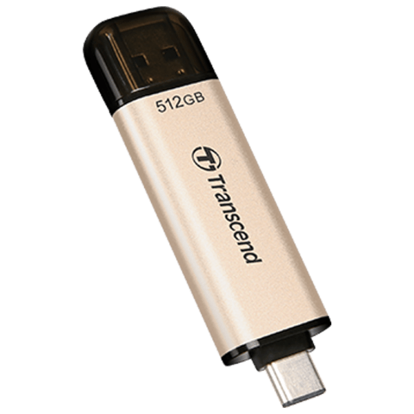 USB Flash Transcend Jet Flash 930C 512 GB Gold USB 2.0/ USB Type-C, Aluminiu photo 2