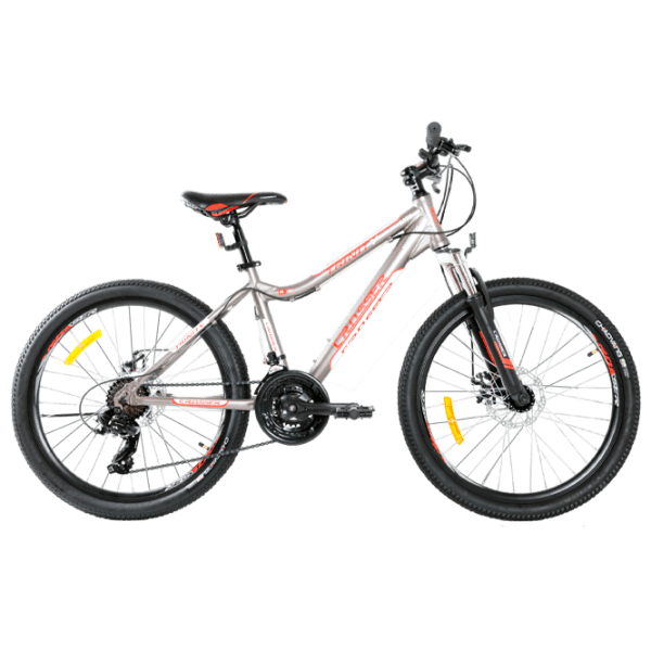 Bicicletă Crosser Trinity 24" 15" Gray Red Aluminiu / Pentru copii photo 1