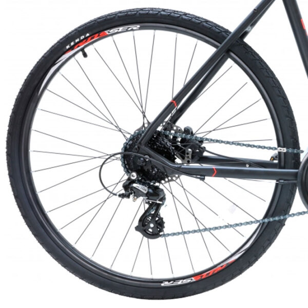 Bicicletă Crosser HYBRID 700C 21" 24" Black Red Aluminiu / Pentru adulți photo 1