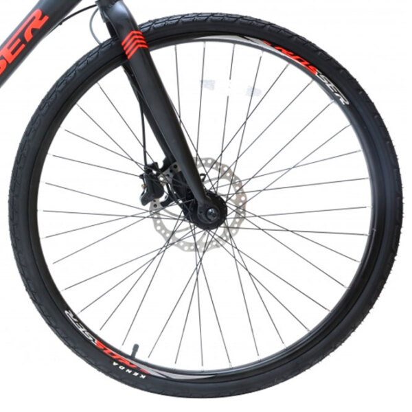Bicicletă Crosser HYBRID 700C 21" 24" Black Red Aluminiu / Pentru adulți photo 2