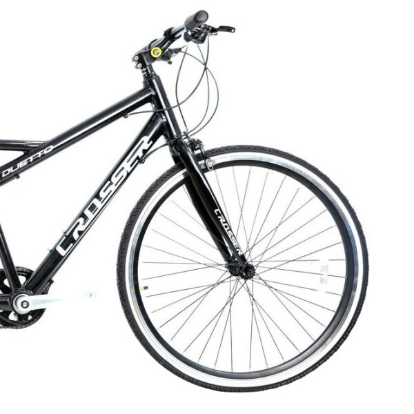 Bicicletă Crosser Tandem Duetto 20" 16" Black White Aluminiu /  photo 3
