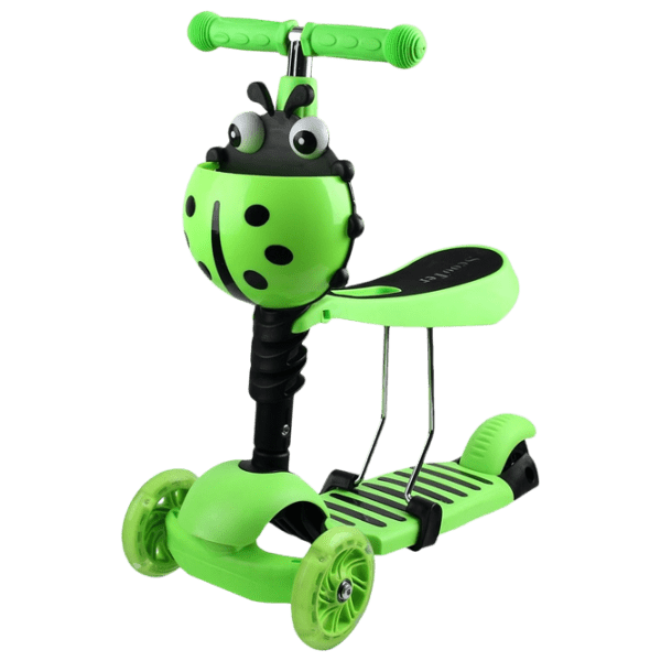 Trotinetă pentru copii cu trei roți Enero Balance 3 in 1 (1001680-001) Green 3 ani, 50 kg, Din plastic cu silicon photo 1