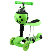 Trotinetă pentru copii cu trei roți Enero Balance 3 in 1 (1001680-001) Green 3 ani, 50 kg, Din plastic cu silicon