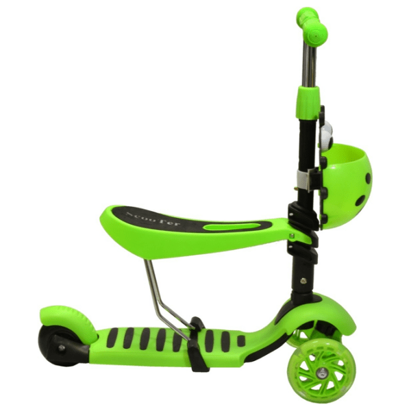 Trotinetă pentru copii cu trei roți Enero Balance 3 in 1 (1001680-001) Green 3 ani, 50 kg, Din plastic cu silicon photo 2