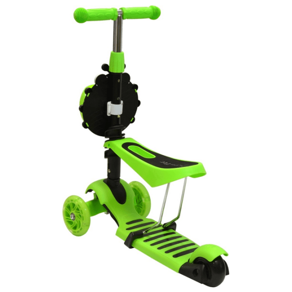 Trotinetă pentru copii cu trei roți Enero Balance 3 in 1 (1001680-001) Green 3 ani, 50 kg, Din plastic cu silicon photo 3