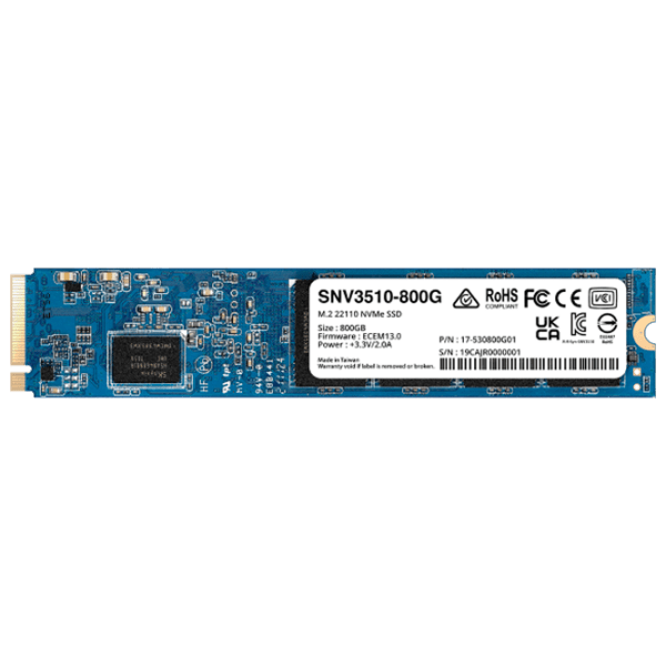 SSD Synology SNV3510 M.2 800 ГБ Скорость чтения: 3100 MБ/ с,Скорость записи: 1100 MБ/ с photo 1