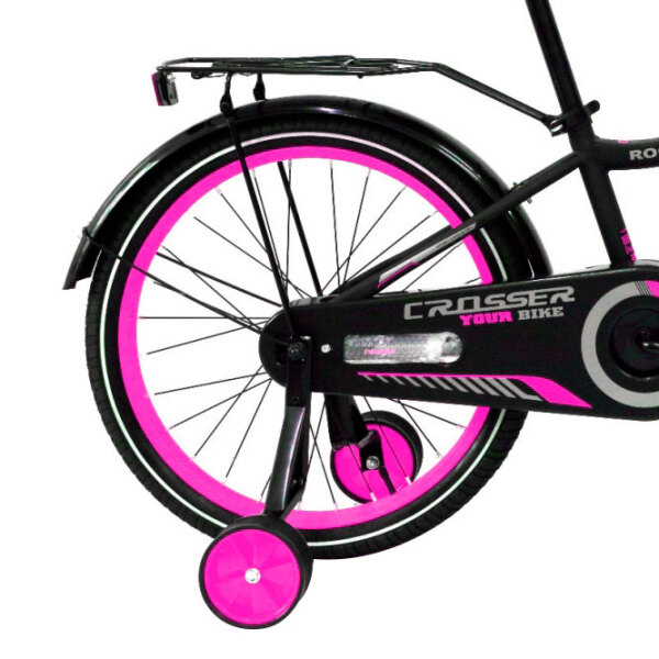 Bicicletă Crosser C13 20" Pink Black Oțel / Pentru copii photo 1