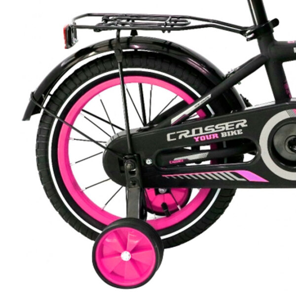 Bicicletă Crosser C13 14" Pink Black Oțel / Pentru copii photo 1