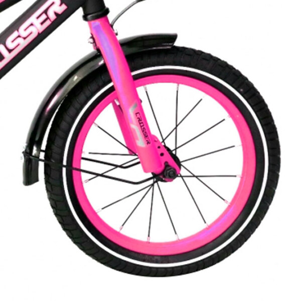 Bicicletă Crosser C13 14" Pink Black Oțel / Pentru copii photo 2