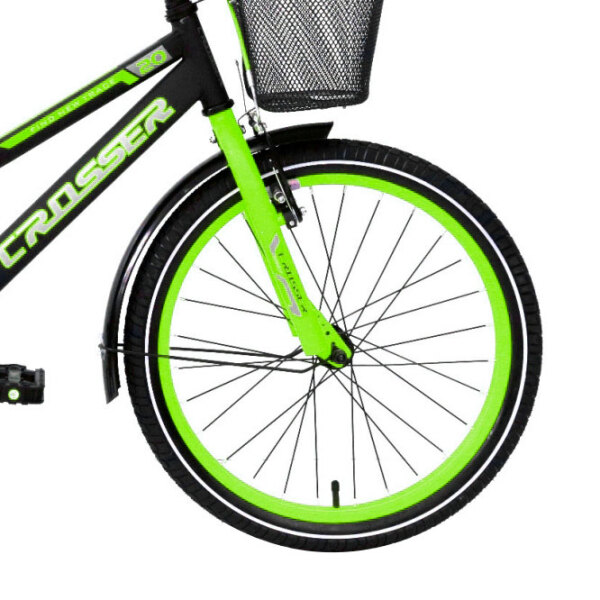 Bicicletă Crosser C13 20" Green Black Oțel / Pentru copii photo 3