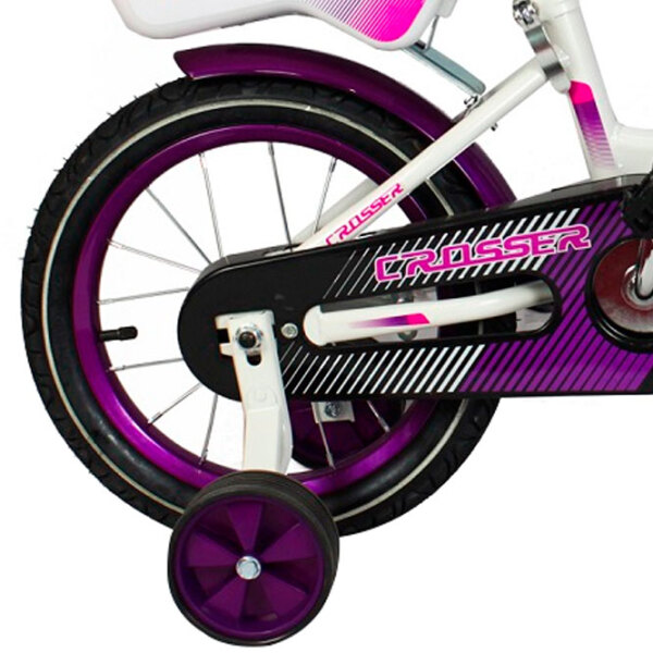 Bicicletă Crosser C3 12" Violet White Oțel / Pentru copii photo 1