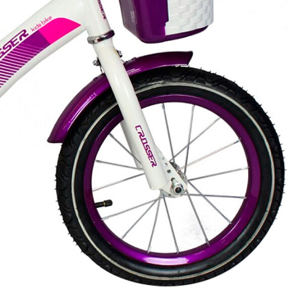 Bicicletă Crosser C3 14" Violet White Oțel / Pentru copii photo 2