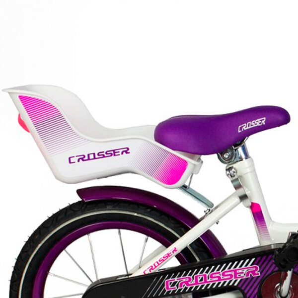 Bicicletă Crosser C3 14" Violet White Oțel / Pentru copii photo 3