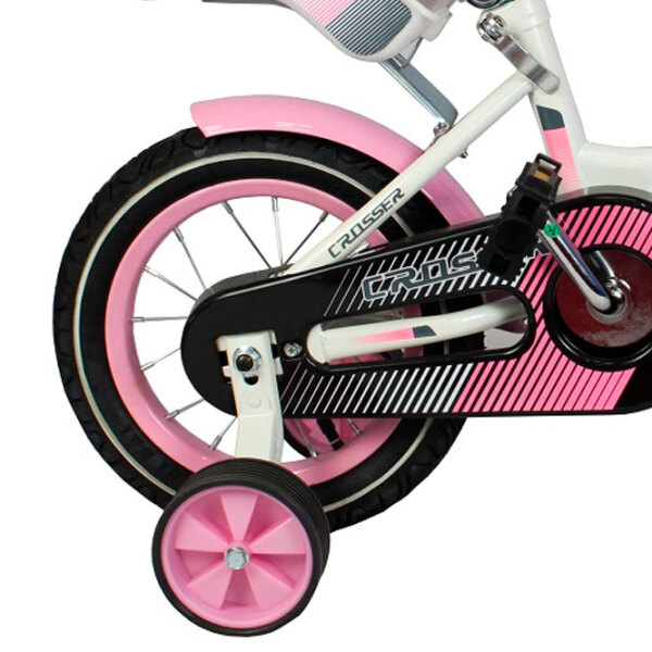 Bicicletă Crosser C3 14" Pink White Oțel / Pentru copii photo 1