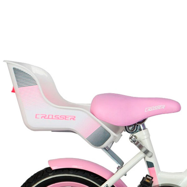 Bicicletă Crosser C3 14" Pink White Oțel / Pentru copii photo 3