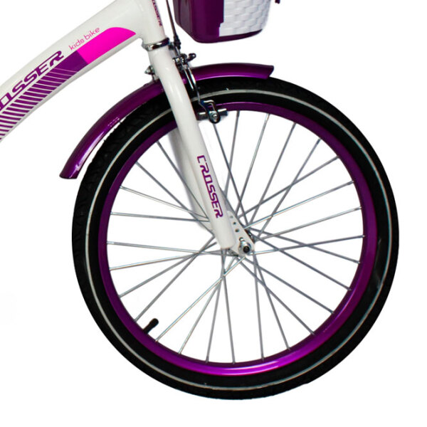 Bicicletă Crosser C3 20" Violet White Oțel / Pentru copii photo 2