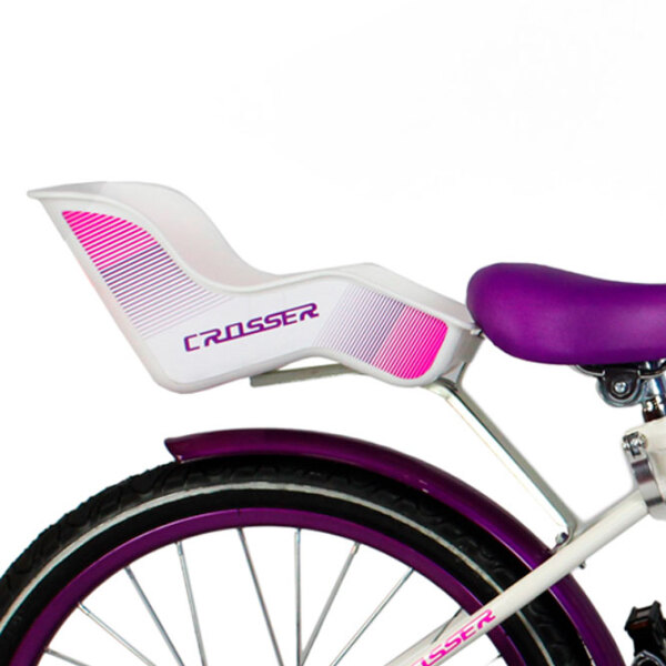 Bicicletă Crosser C3 20" Violet White Oțel / Pentru copii photo 4