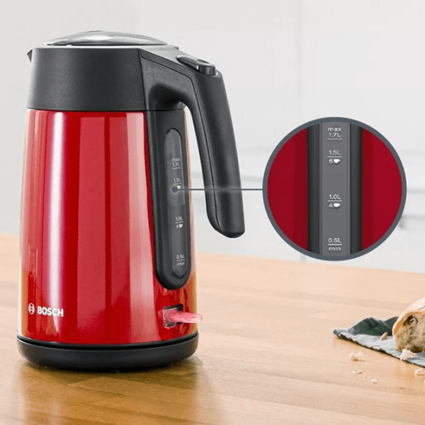 Ceainic electric Bosch TWK7L464 Red 2400 W, 1.7 l, Material interior: Plastic photo 4