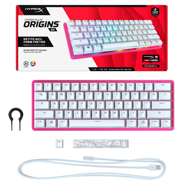 Tastatură HyperX Alloy Origins 60 TKL Pink Gaming, Cu fir photo 6