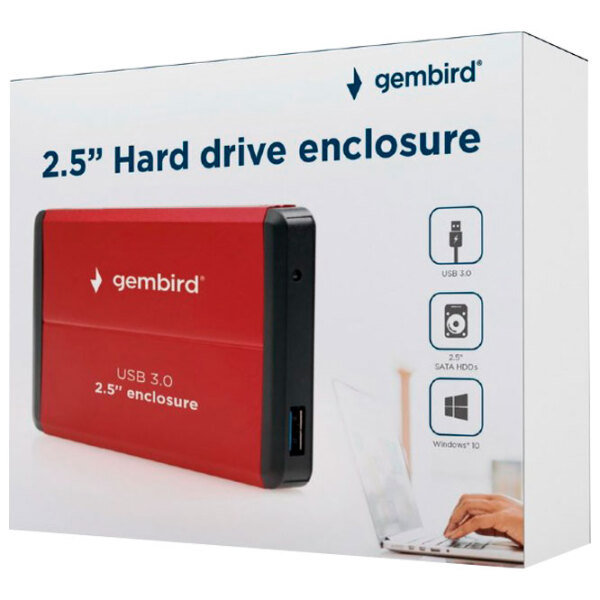 Внешний корпус для HDD Gembird EE2-U3S-2-R Красный USB 3.0 photo 5