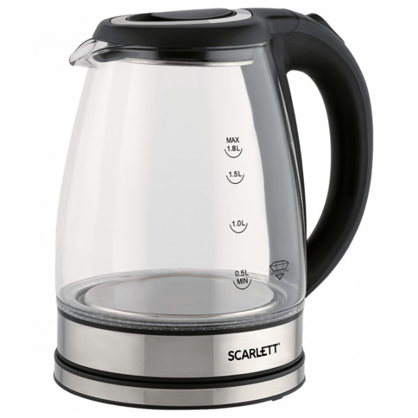 Ceainic electric Scarlett SC-EK27G88 Black 1800 W, 1.7l, Material interior: Sticlă photo 1