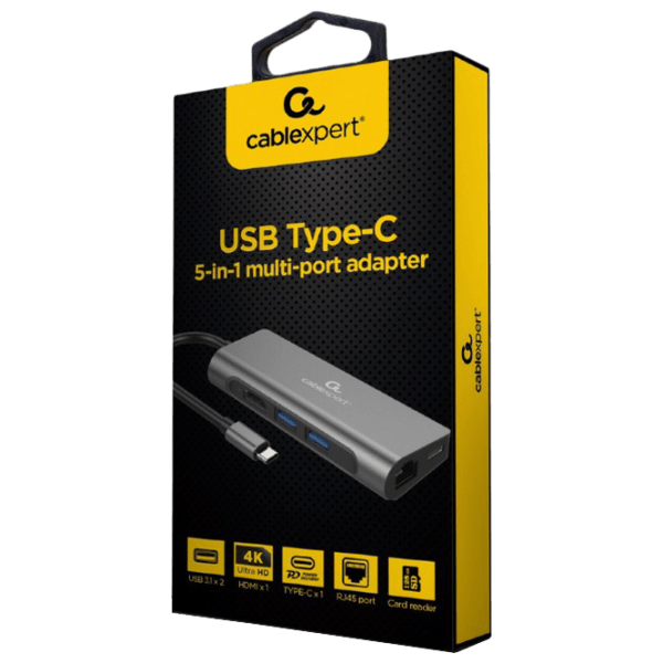 Adapter Cablexpert A-CM-COMBO5-01 Gray USB Type-C photo 3