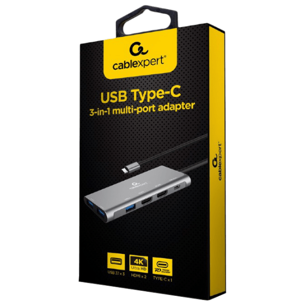 Adapter Cablexpert A-CM-COMBO3-01 Gray USB Type-C photo 3