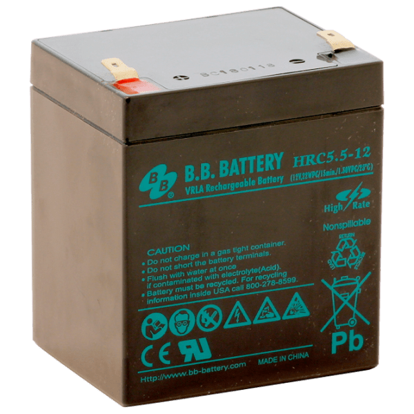 Acumulator pentru UPS B.B. HRC 12 V 5.5 Ah Black  photo 1
