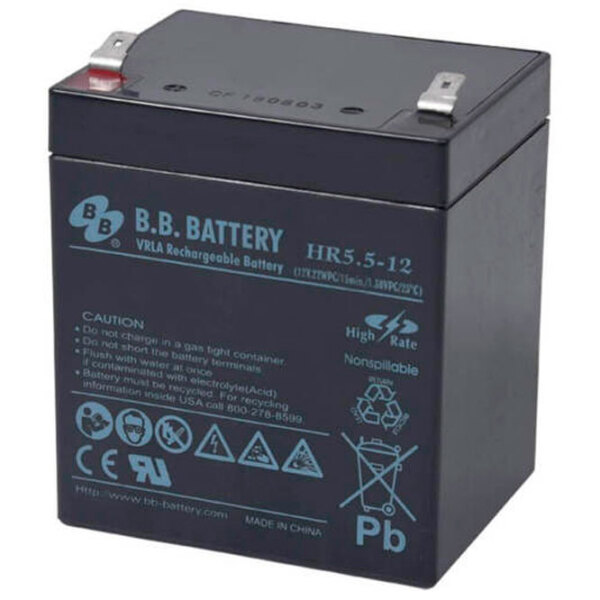 Acumulator pentru UPS B.B. HRC 12 V 5.5 Ah Black  photo 2