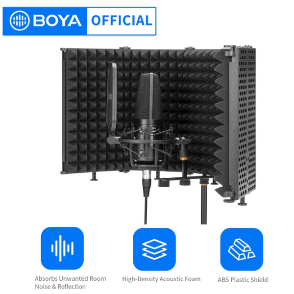Scut Izolare Fonică pentru Microfon Boya BY-RF5P Black  photo 3