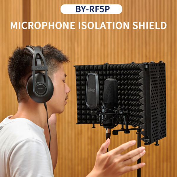 Scut Izolare Fonică pentru Microfon Boya BY-RF5P Black  photo 5