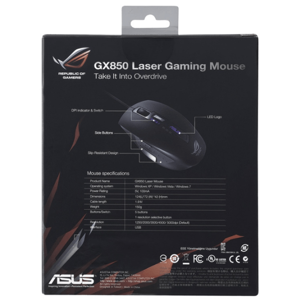 Mouse Asus GX850 Black Cu fir / 5000 dpi photo 6