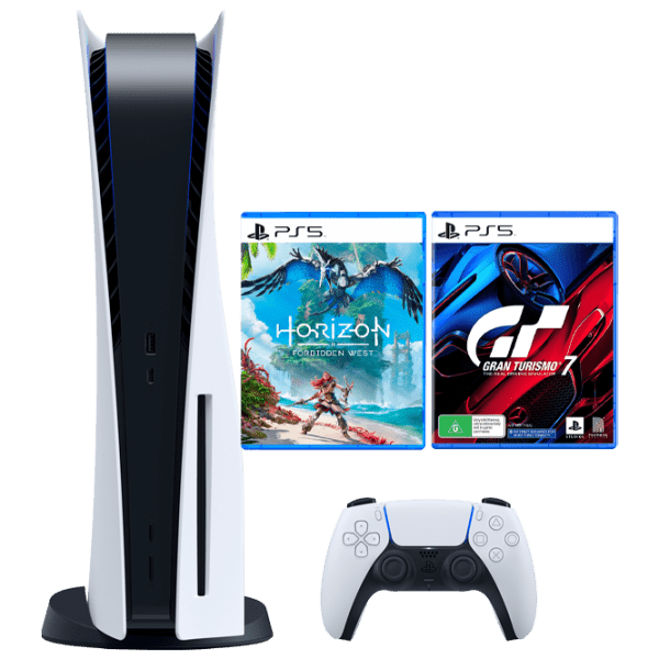 Consolă pentru jocuri Sony PlayStation 5 + Horizon Forbidden West + Gran Turismo 7 White SSD 825 GB, RAM 16 GB photo 1