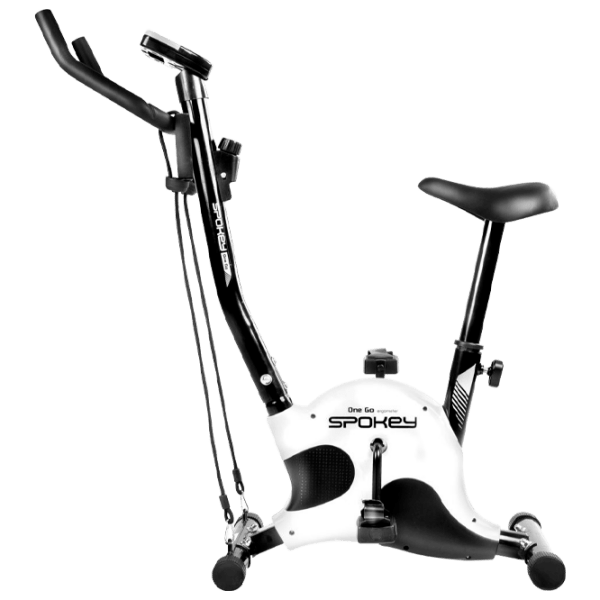 Bicicletă fitness Spokey Onego+ Black White Vertical, 100 kg photo 1