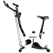 Bicicletă fitness Spokey Onego+ Black White Vertical, 100 kg