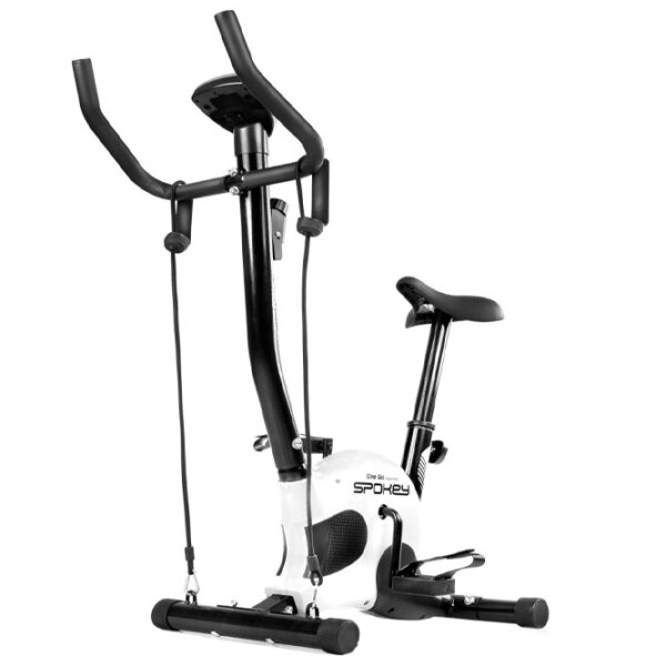 Bicicletă fitness Spokey Onego+ Black White Vertical, 100 kg photo 2