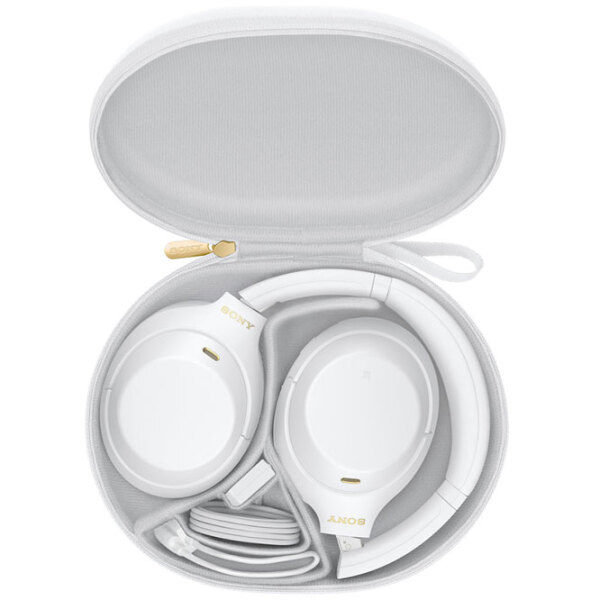 Căști Sony Sony WH-1000XM4 White Fără fir + Cu fir / Personal / Over the ear photo 6