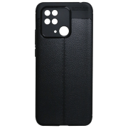 Husă pentru smartphone Xiaomi Redmi 10C (Leather) Black EVO, TPU, Back