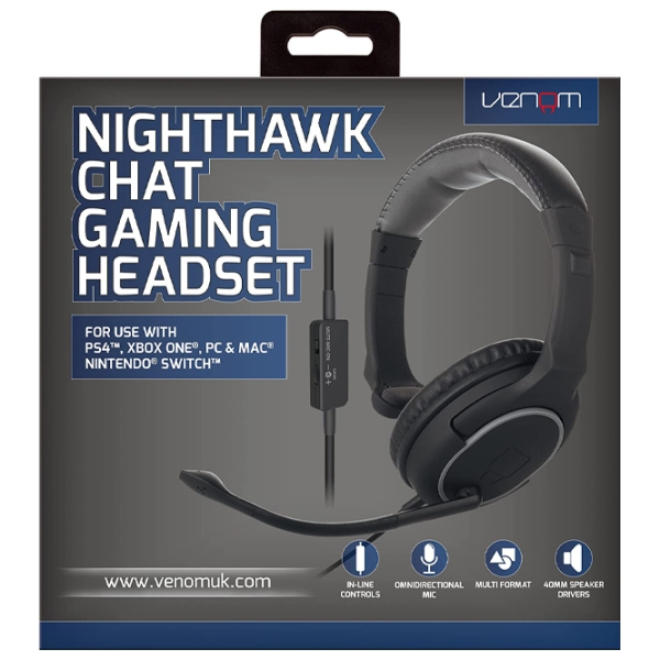 Наушники Venom Nighthawk CHAT VS286 Черный Проводная/ Игровой/ Полноразмерные photo 6
