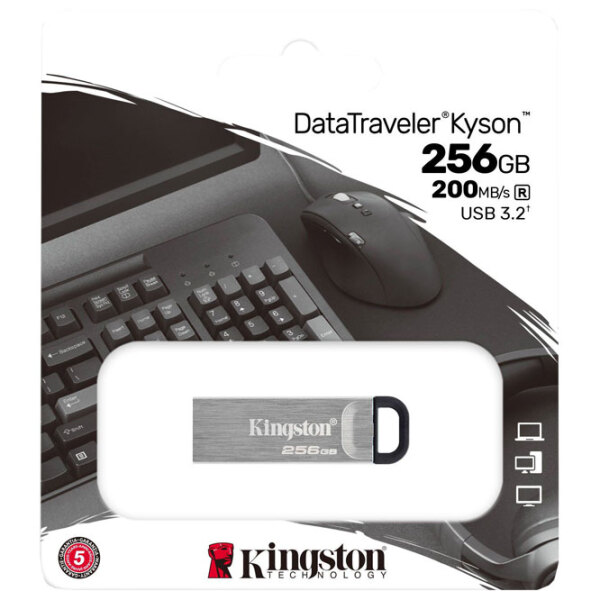 USB Flash Kingston DataTravel Kyson 256 GB Silver USB 3.2, Metal photo 4