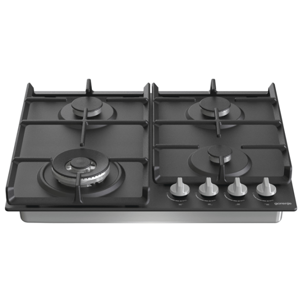 Plită încorporabilă pe gaz Gorenje GW 641 EXB Black Oțel emailat, Gratare: Fontă photo 2